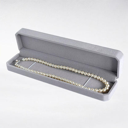 Premium Mikimoto Akoya pearl necklace with 6.3-6.7 mm round pearls and flower pearl grade in 42.5 cm length