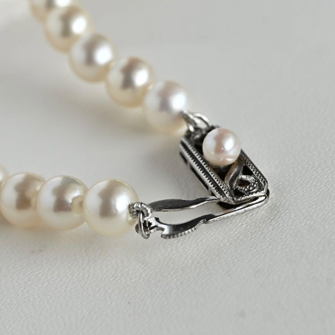 Premium Mikimoto Akoya pearl necklace with 6.3-6.7 mm round pearls and flower pearl grade in 42.5 cm length