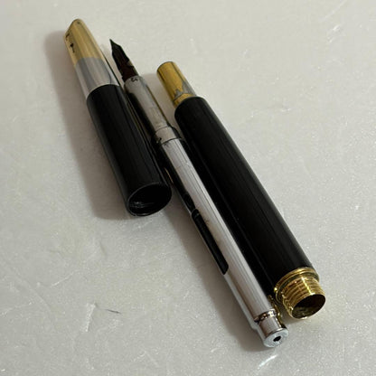 Used Pilot Capless Initial Model fountain pen with 14K gold nib, showing body crack and signs of wear