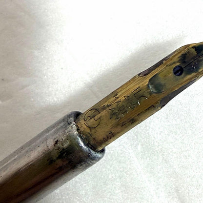 Used Pilot Capless Initial Model fountain pen with 14K gold nib, showing body crack and signs of wear