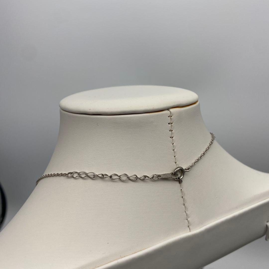 Silver 925 Takashi pearl necklace with double heart motif and adjustable hook clasp