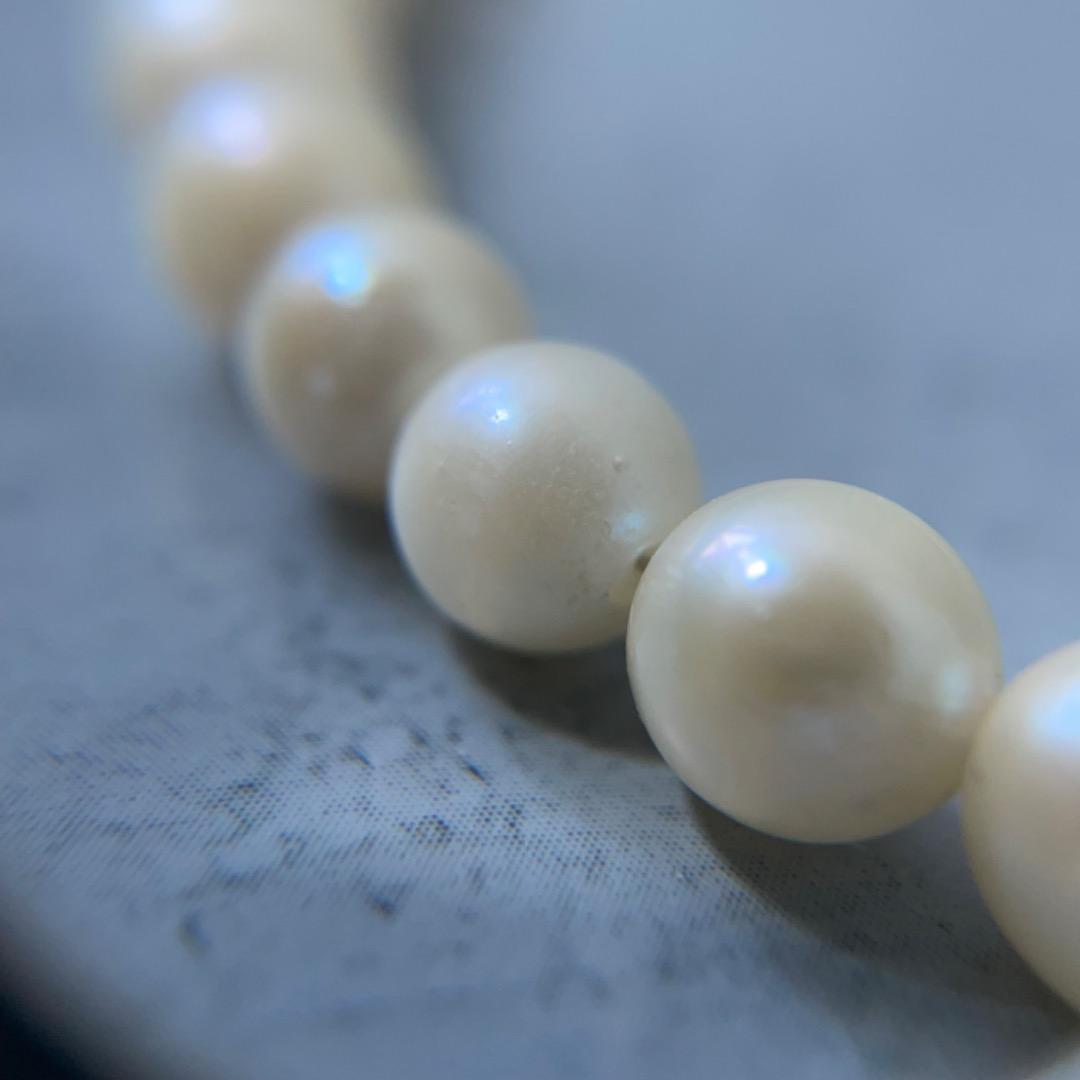 Honest Pearl Akoya pearl necklace with 6.5mm beads and silver clasp, 40cm length