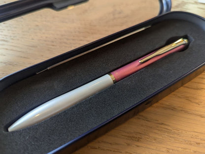 PILOT Acro DRIVE Limited Edition ballpoint pen in white and pink with included dedicated case