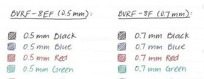 Pilot ballpoint pen refill BVRF-8F-B 0.7mm black ink 40 pieces showing full length and diameter