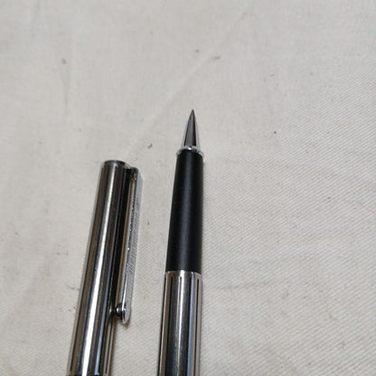 Pilot Ro-Lai ballpoint pen with metal body, engraved stripes, and logo clip