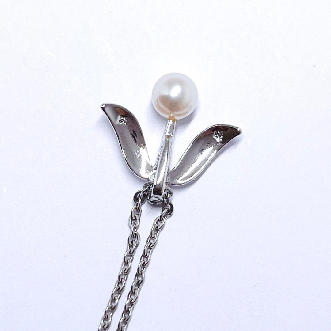Mikimoto pearl necklace with 4.9mm pearls on a 40cm silver chain