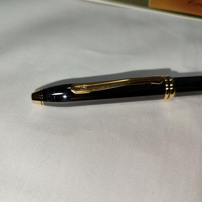 CROSS 582 Townsend titanium ballpoint pen with silver finish, 14.8 cm length, shown angled on white background