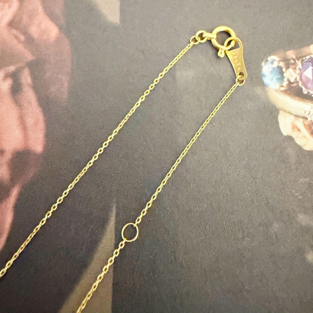 Agete K18 18 karat gold necklace with 0.11ct diamond pave detailing and certificate box