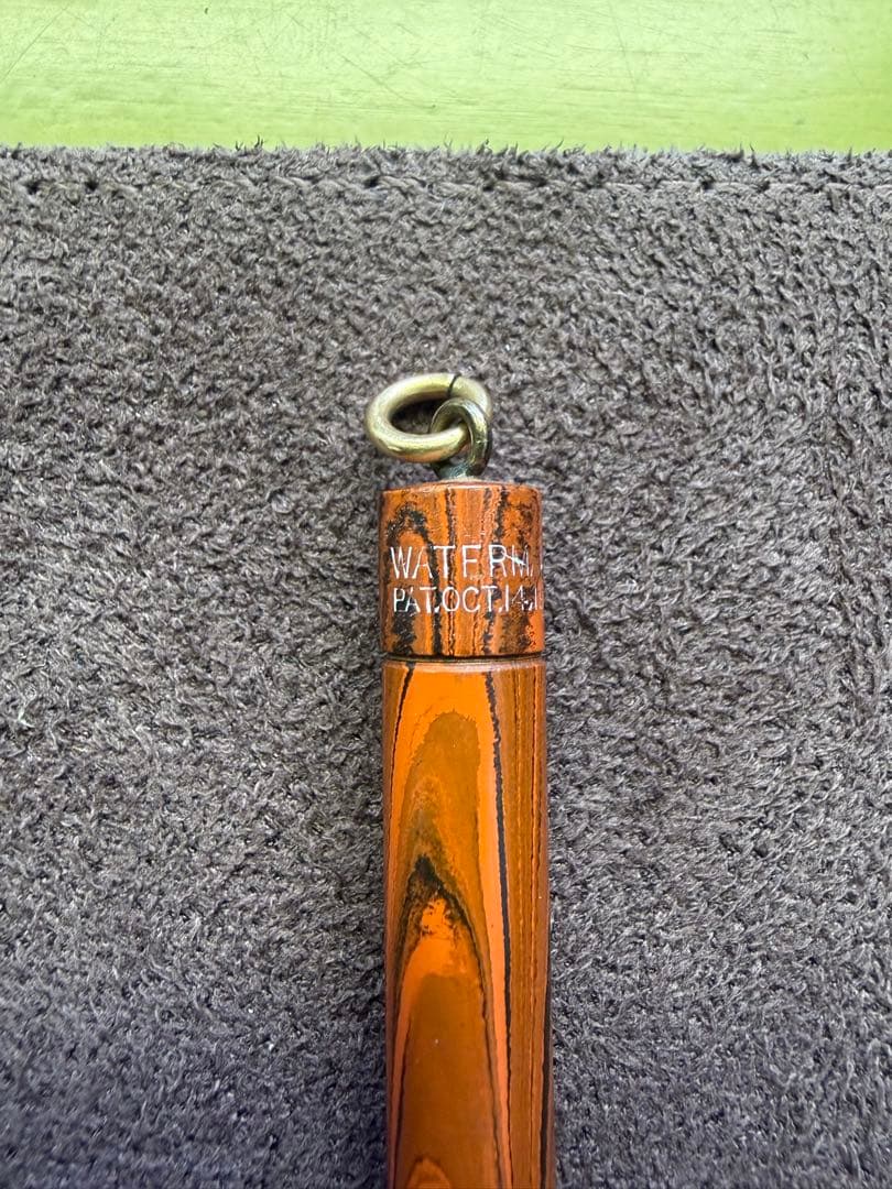 1920s Waterman's Ebonite Pencil in ripple red, 1.18mm lead, 100mm length, vintage writing instrument