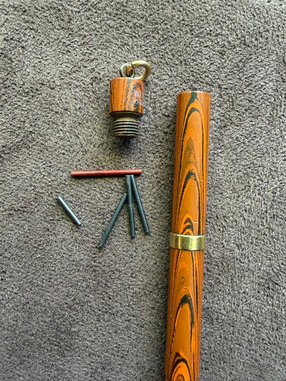 1920s Waterman's Ebonite Pencil in ripple red, 1.18mm lead, 100mm length, vintage writing instrument
