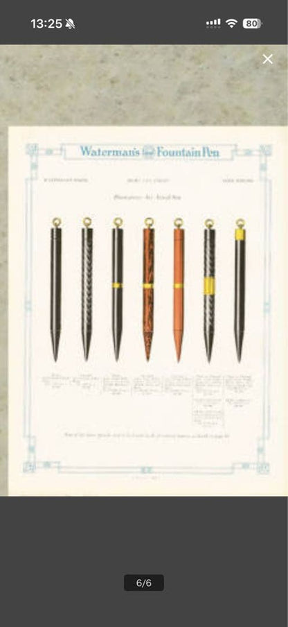 1920s Waterman's Ebonite Pencil in ripple red, 1.18mm lead, 100mm length, vintage writing instrument