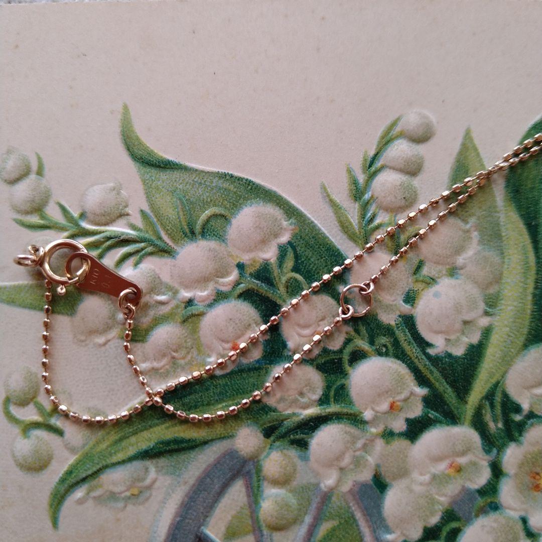 Agete Single Diamond Necklace in K10 gold with 0.1ct diamond pendant on a 40cm chain