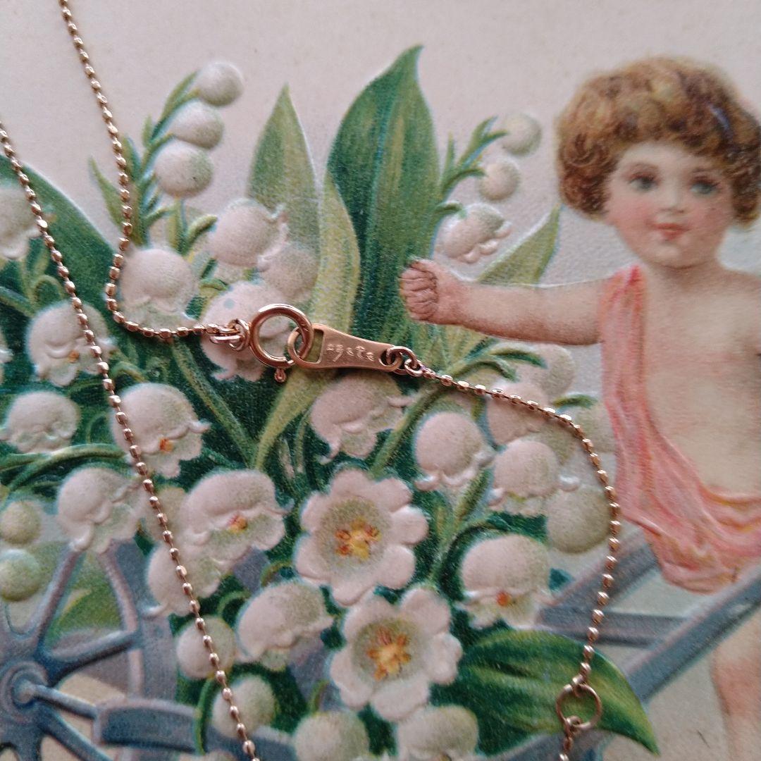 Agete Single Diamond Necklace in K10 gold with 0.1ct diamond pendant on a 40cm chain
