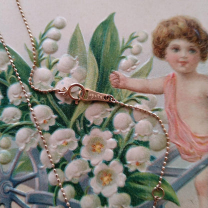 Agete Single Diamond Necklace in K10 gold with 0.1ct diamond pendant on a 40cm chain
