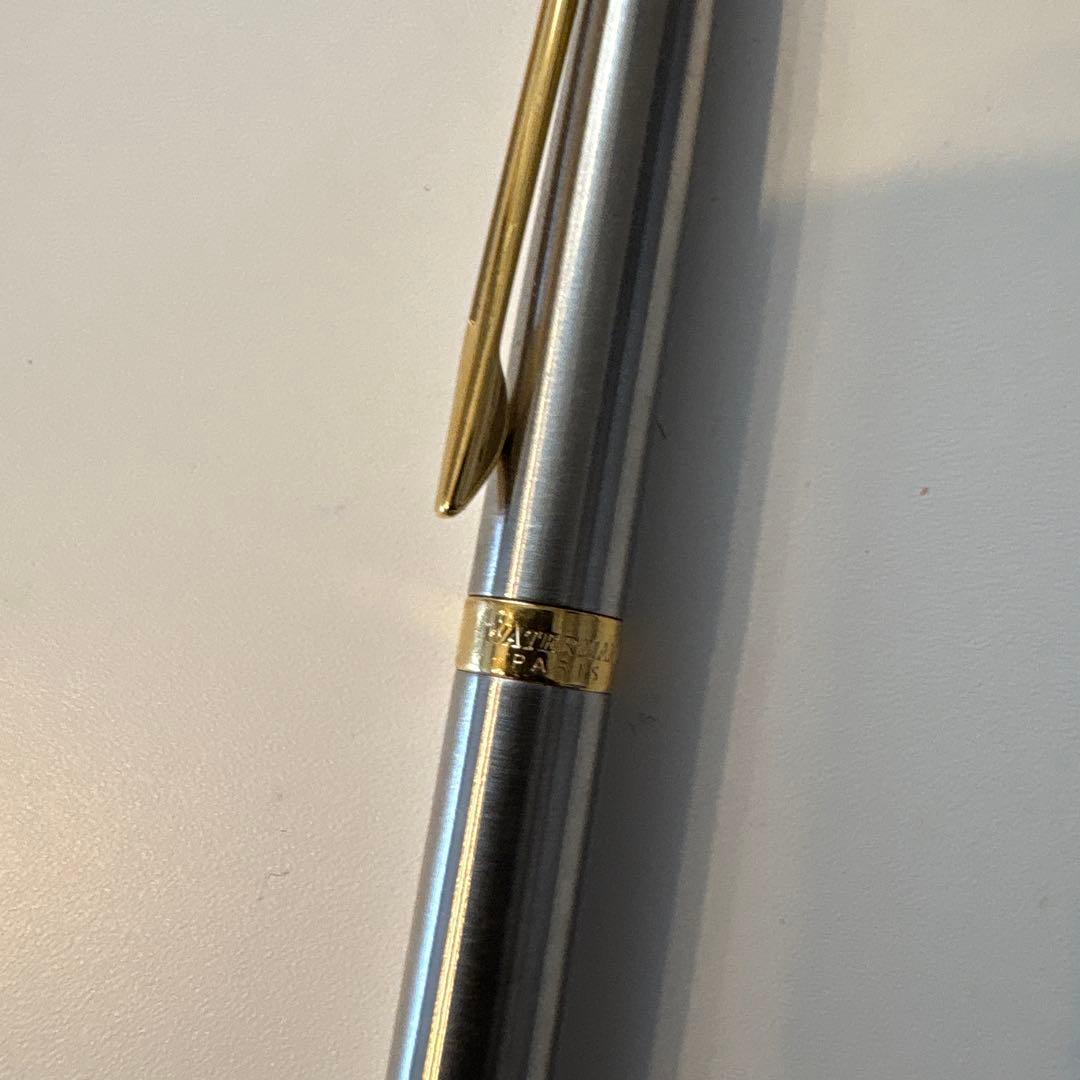 Waterman Metropolitan Ballpoint Pen Essential with gold and silver stainless steel body and 23 karat gold plated trim
