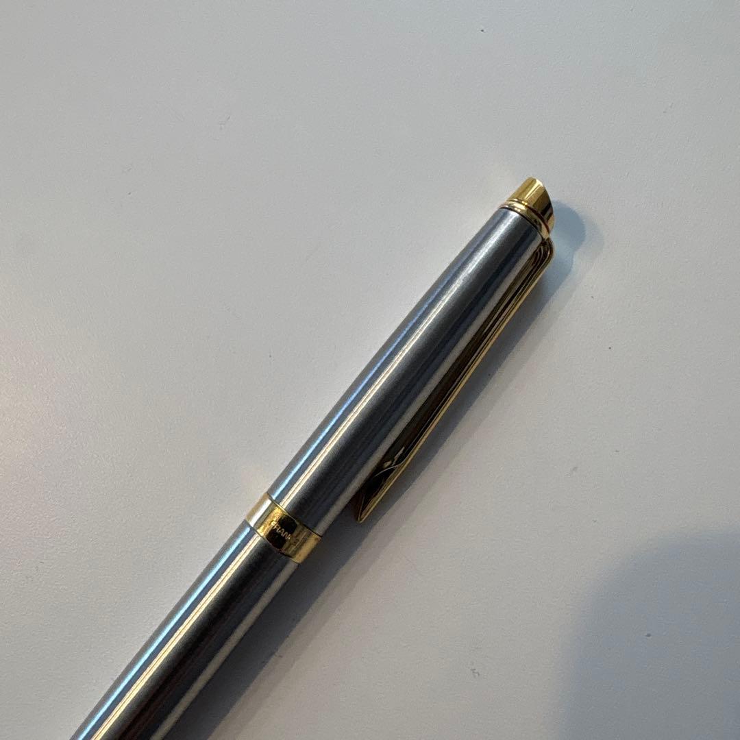 Waterman Metropolitan Ballpoint Pen Essential with gold and silver stainless steel body and 23 karat gold plated trim