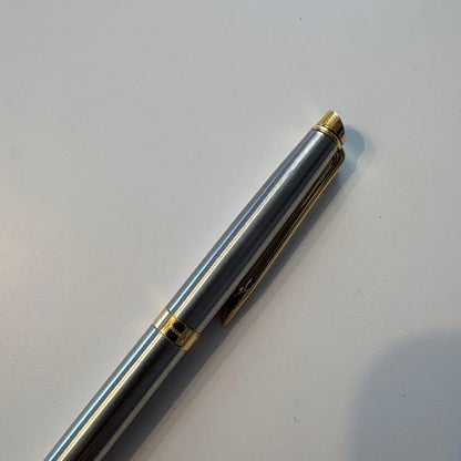 Waterman Metropolitan Ballpoint Pen Essential with gold and silver stainless steel body and 23 karat gold plated trim