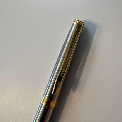 Waterman Metropolitan Ballpoint Pen Essential with gold and silver stainless steel body and 23 karat gold plated trim