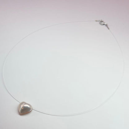 Tasaki K18WG Heart Mabe Pearl Necklace with 40 cm chain and white gold setting