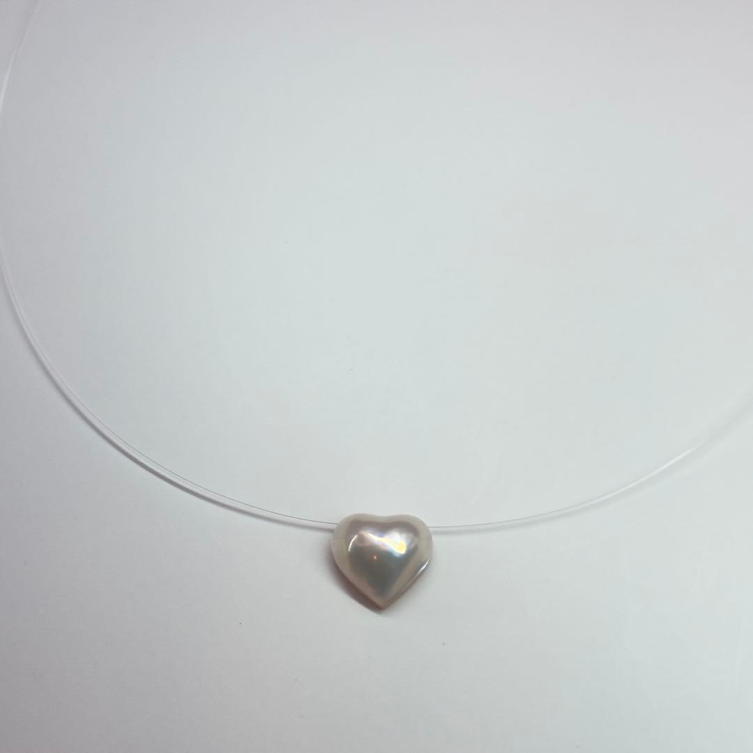 Tasaki K18WG Heart Mabe Pearl Necklace with 40 cm chain and white gold setting