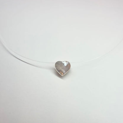 Tasaki K18WG Heart Mabe Pearl Necklace with 40 cm chain and white gold setting