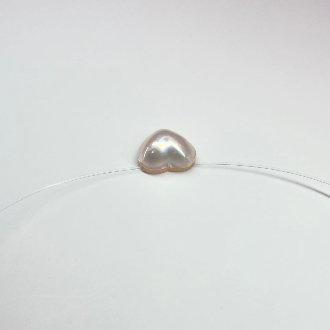 Tasaki K18WG Heart Mabe Pearl Necklace with 40 cm chain and white gold setting
