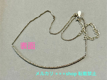 Agete silver bar type choker necklace with 40cm length and adjuster, made of sterling silver 925 with engraving