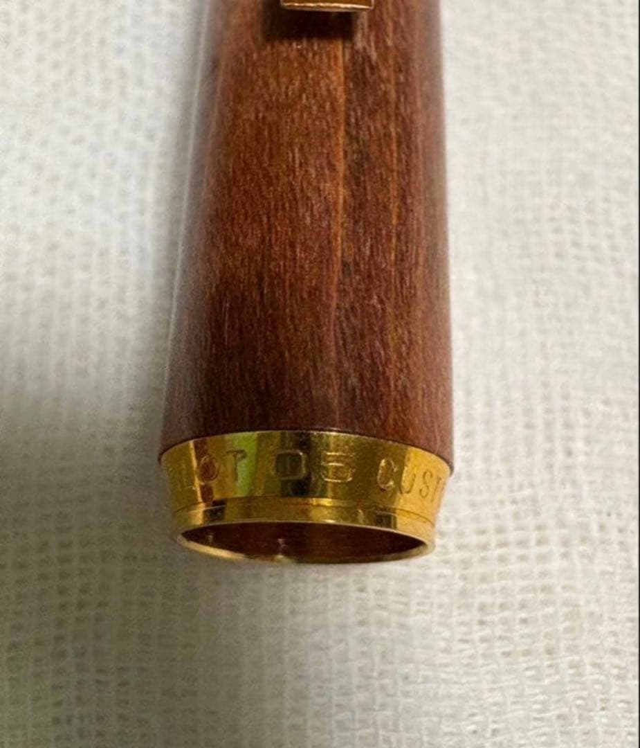 PILOT 0.5 CUSTOM mechanical pencil made with Japanese Zelkova wood shown from side angle