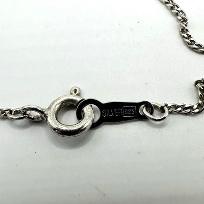 TASAKI silver necklace with single pearl pendant and 40 cm chain displayed with case