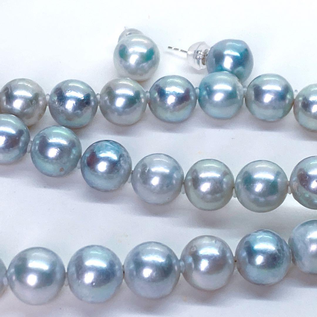 Ockyo Pearl Necklace and Earrings set featuring 8.5-9mm pearls and a 42cm necklace