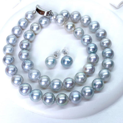 Ockyo Pearl Necklace and Earrings set featuring 8.5-9mm pearls and a 42cm necklace