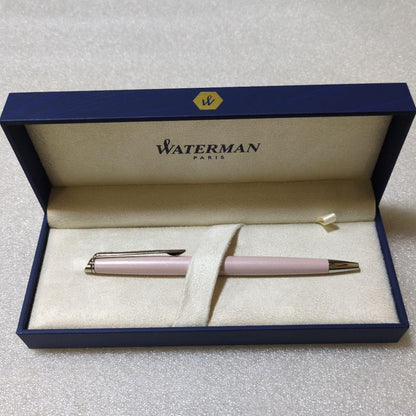WATERMAN Pink Ballpoint Pen with glossy finish displayed alongside its dedicated box