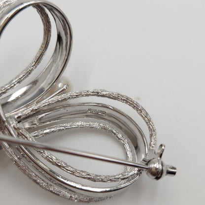 Set of 3 Akoya pearl brooches with white 6-7mm pearls and silver925 metal