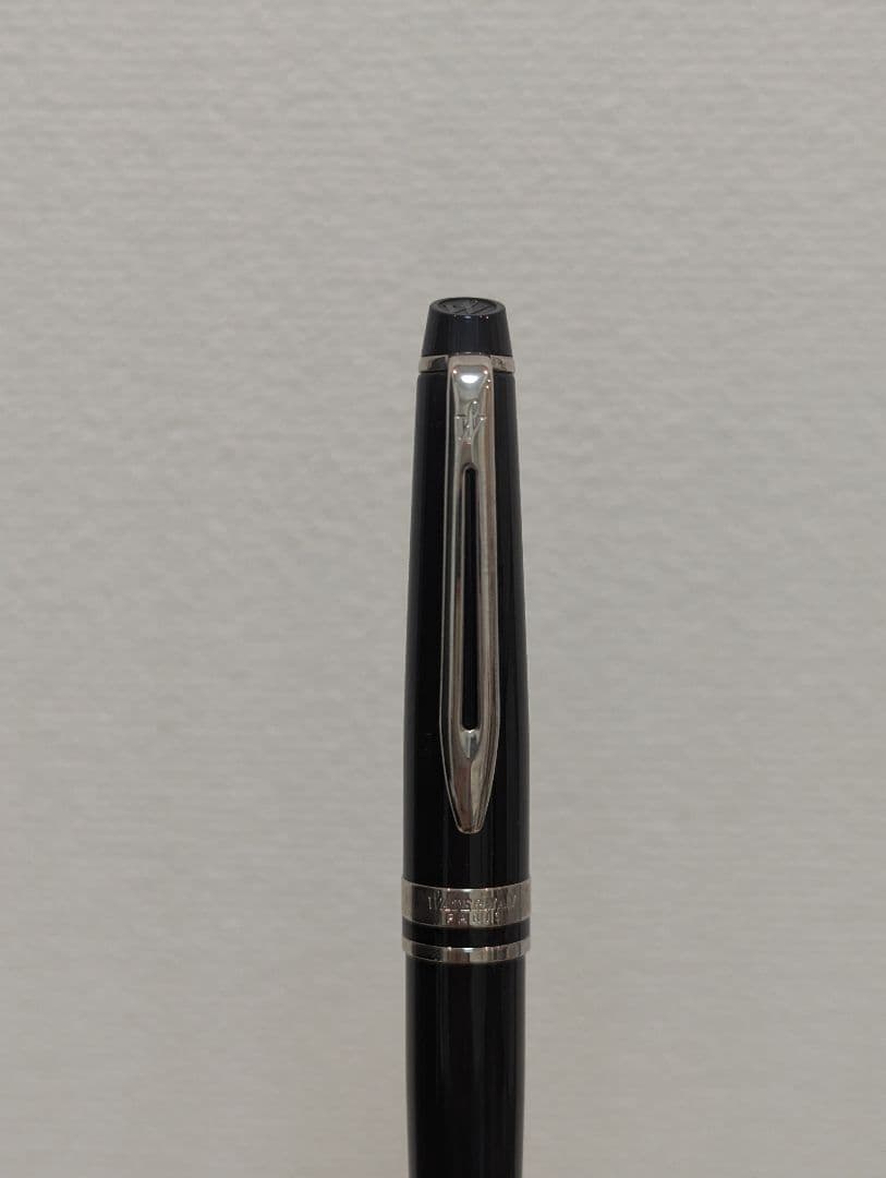 Waterman black and silver ballpoint pen with oil-based ink in a protective case with instruction manual