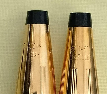 Vintage Cross Classic Century 14K gold plated twist ballpoint pen and mechanical pencil set