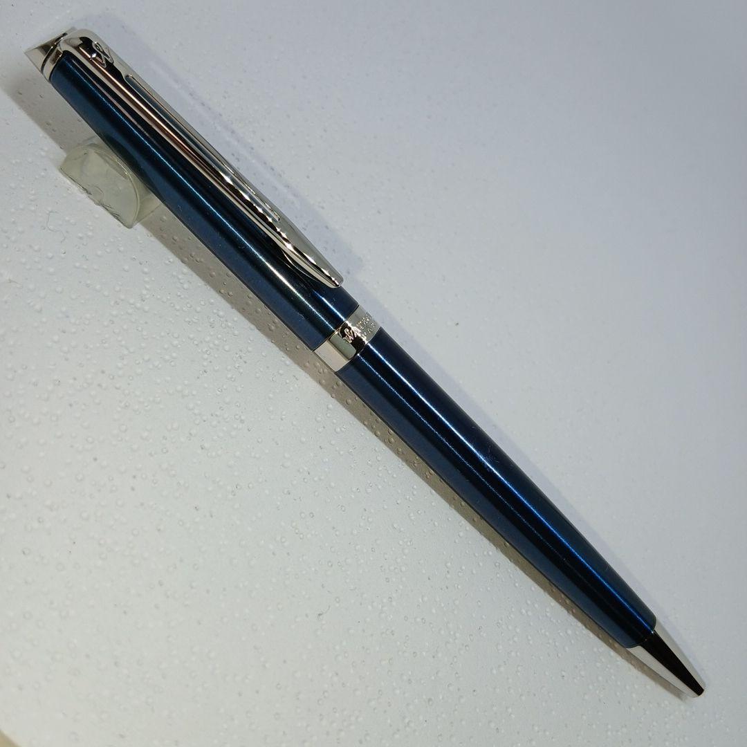WATERMAN Metropolitan ES Blue CTBP ballpoint pen with sleek blue barrel and silver accents