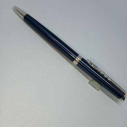 WATERMAN Metropolitan ES Blue CTBP ballpoint pen with sleek blue barrel and silver accents