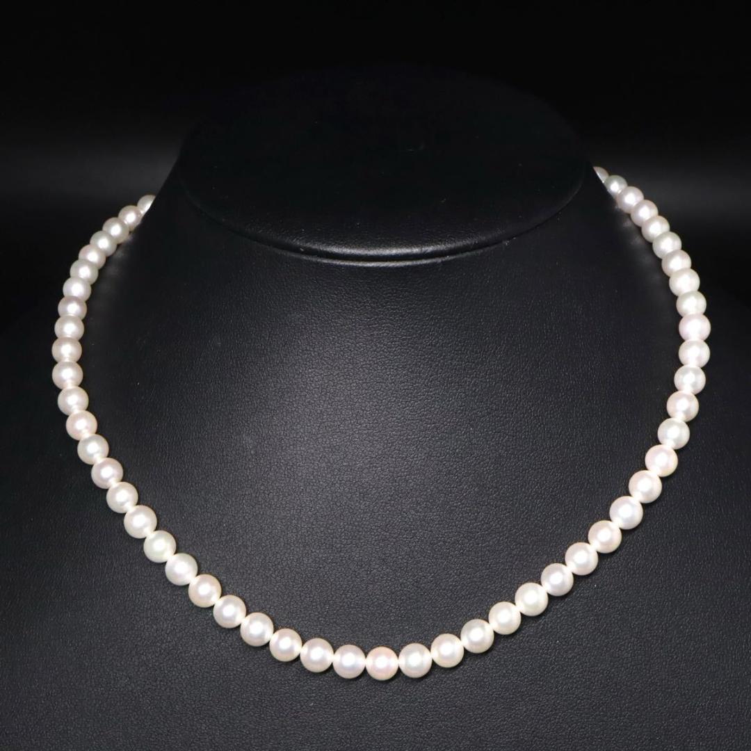 Tasaki Pearl Akoya genuine pearl necklace with 6.0-6.5mm pearls, 42cm length