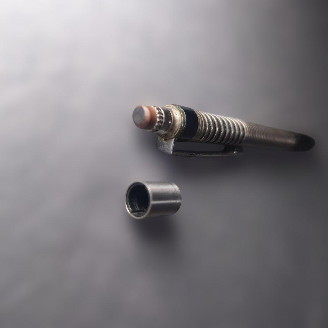 Discontinued Pilot Sprinter mechanical pencil with worn printing and slightly used eraser