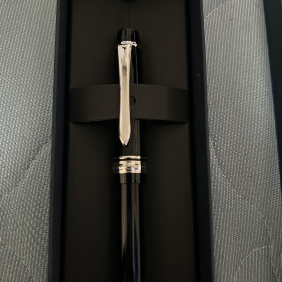 PILOT CUSTOM HERITAGE91 black ballpoint pen with its dedicated case on a white background