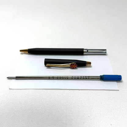 CROSS CLASSIC BLACK ballpoint pen with flower pattern and original box, blue ink, 13.4 cm length