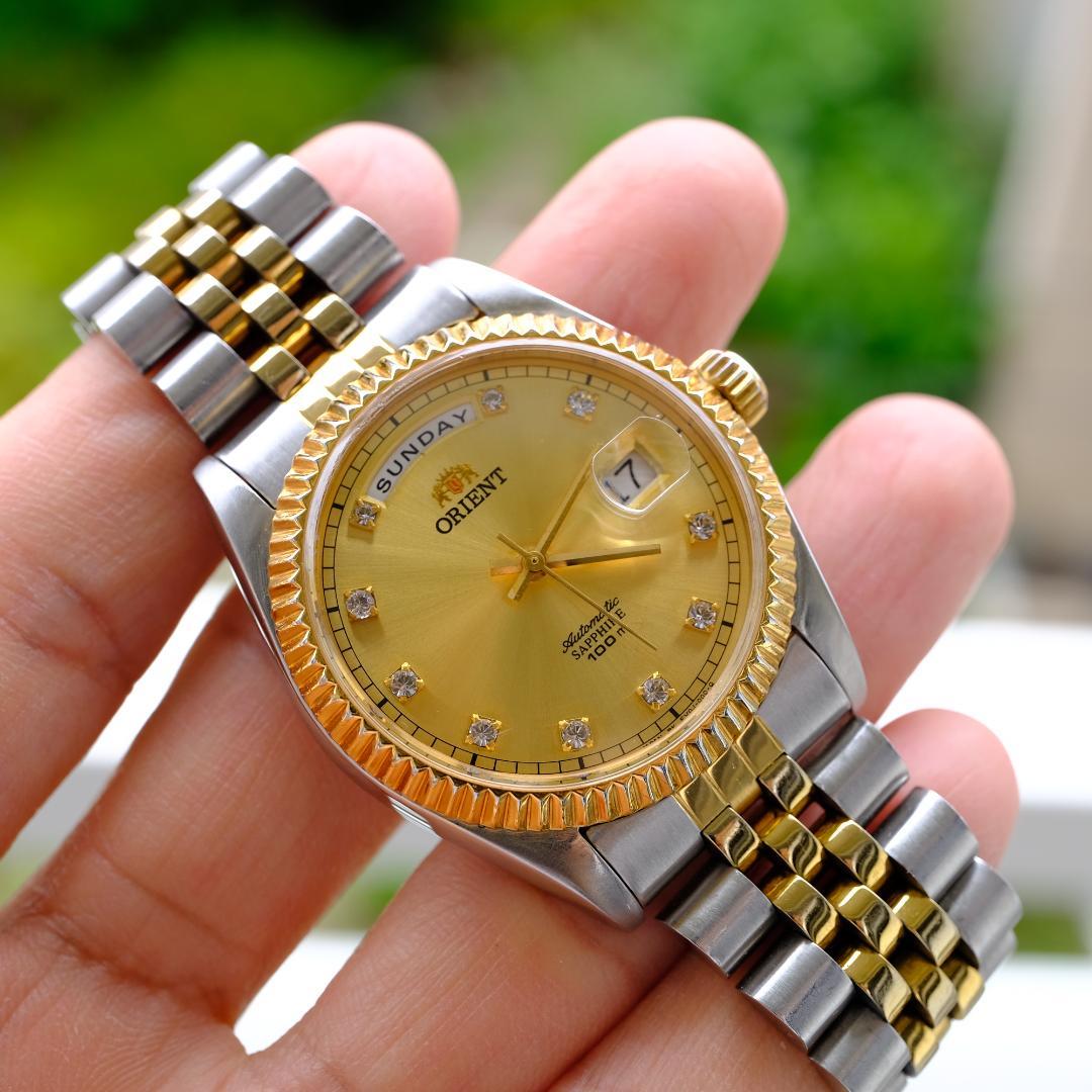 ORIENT President Day Date Gold Automatic Men's Watch — Japanese