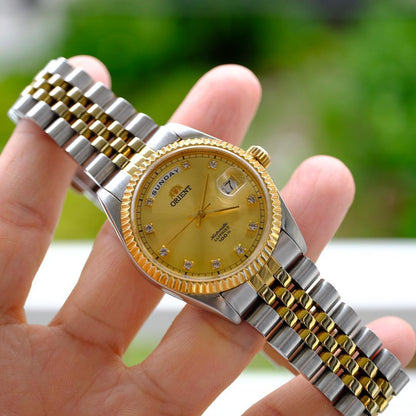 ORIENT President Day Date Gold Automatic Men's Watch — Japanese