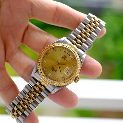 ORIENT President Day Date Gold Automatic Men's Watch — Japanese