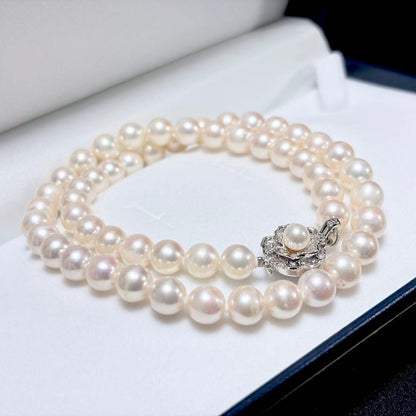 Honzawa Pearl Akoya 7.5-8.0mm pearl necklace with silver clasp and 44 cm length
