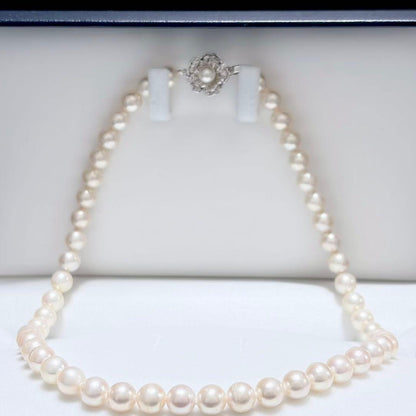 Honzawa Pearl Akoya 7.5-8.0mm pearl necklace with silver clasp and 44 cm length