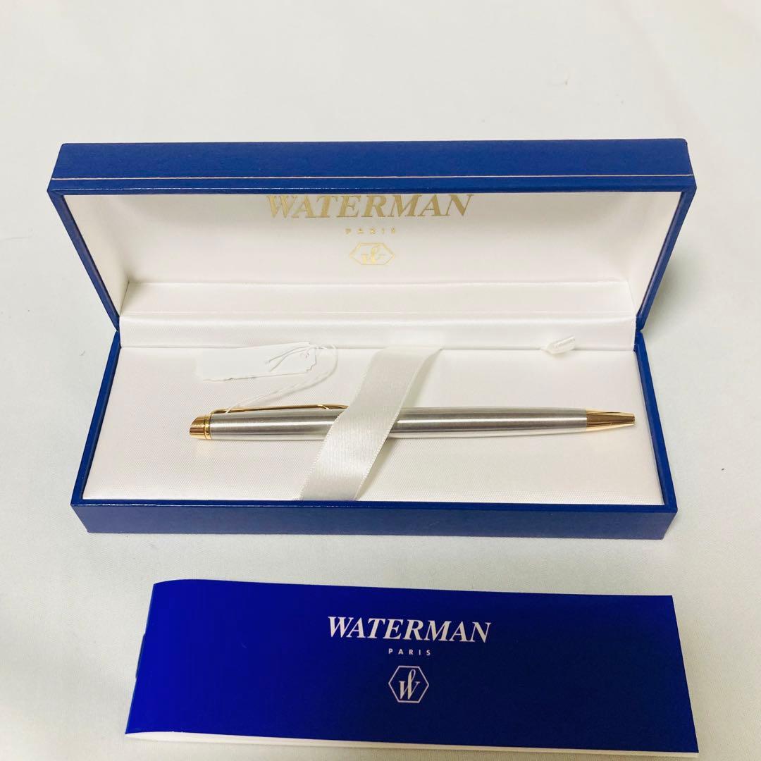 Waterman Metropolitan Essential CT ballpoint pen with chrome trim and 0.5mm tip on white background