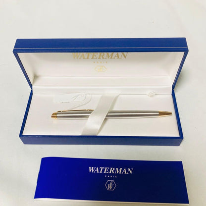 Waterman Metropolitan Essential CT ballpoint pen with chrome trim and 0.5mm tip on white background