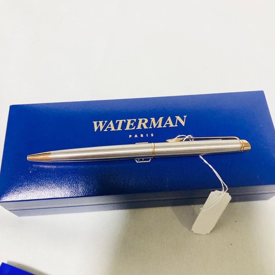 Waterman Metropolitan Essential CT ballpoint pen with chrome trim and 0.5mm tip on white background