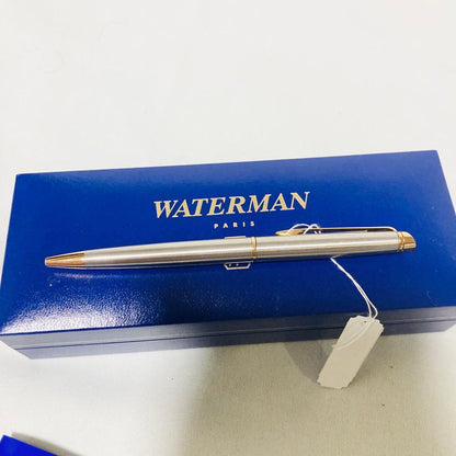 Waterman Metropolitan Essential CT ballpoint pen with chrome trim and 0.5mm tip on white background